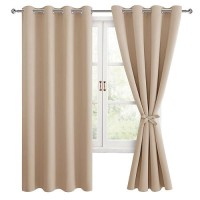 Hiasan Blackout Curtains For Bedroom 52 X 63 Inches Length Thermal Insulated Energy Saving Window Curtains For Living Room