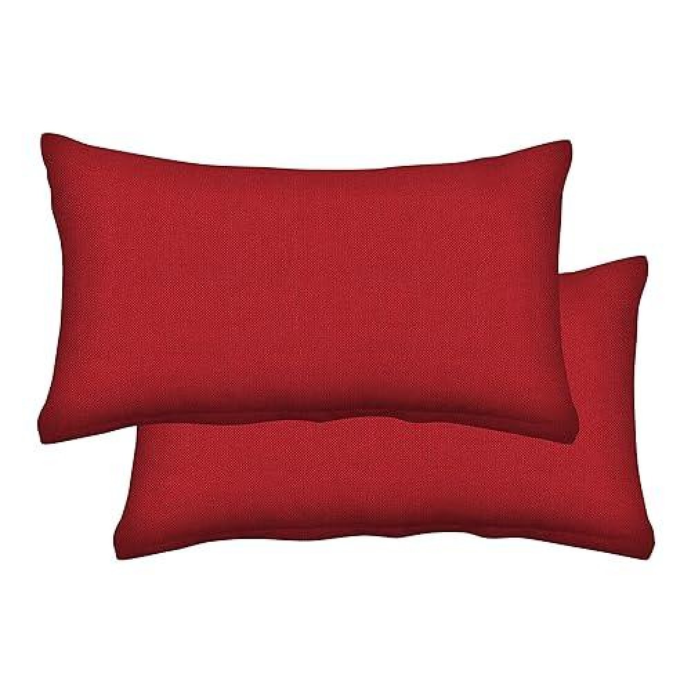 Honeycomb Outdoor Lumbar Toss Pillow Set 20 W X 12 L Textured Solid Imperial Red Outdoor Pillows