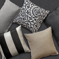 Honeycomb Indoor/Outdoor Textured Solid Platinum Grey Lumbar Toss Pillow: Recycled Fiberfill, Weather Resistant, Comfortable And Stylish Pack Of 2 Pillows For Patio Furniture: 21