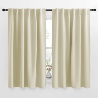 Nicetown Small Window Curtains For Kitchen Home Decoration Room Darkening Curtains For Laundry Cupboard Beige 52 Wide X 54