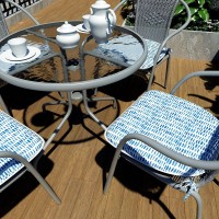 Lvtxiii Outdoor Chair Cushions Patio Seat Cushions D16Xw17 Inch With Ties For Patio Furniture Chairs Home Garden Decoration, Pebble Blue, Set Of 2