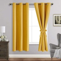 Jiuzhen Blackout Curtains With Tiebacks Thermal Insulated Light Blocking And Noise Reducing Grommet Curtain Drapes For Bedroo