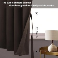 Jiuzhen Blackout Curtains With Tiebacks Thermal Insulated Light Blocking And Noise Reducing Grommet Curtain Drapes For Bedroo