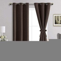 Jiuzhen Blackout Curtains With Tiebacks Thermal Insulated Light Blocking And Noise Reducing Grommet Curtain Drapes For Bedroo