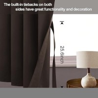 Jiuzhen Blackout Curtains With Tiebacks Thermal Insulated Light Blocking And Noise Reducing Grommet Curtain Drapes For Bedroo