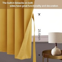 Jiuzhen Blackout Curtains With Tiebacks Thermal Insulated Light Blocking And Noise Reducing Grommet Curtain Drapes For Bedroo