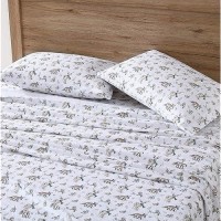 Eddie Bauer - King Sheet Set  Warm Breathable Cotton Flannel Bedding With Deep Pockets  Brushed For Extra Softness  Cozy Home Decor  Oeko-Tex Certified (Woodland Friends  King)