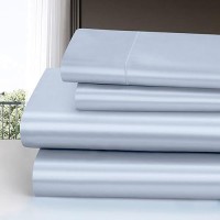 Homiest 4Pcs Satin Sheets Set Luxury Silky Satin Bedding Set With Deep Pocket 1 Fitted Sheet 1 Flat Sheet 2 Pillowcases Fu