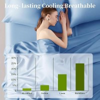 Shilucheng 100 Viscose Derived From Bamboo Sheets Full Size 6Pcs Ultra Cooling Silky Soft Bed Sheets 16 Deep Pocket Pe