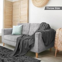 Utopia Bedding 100% Cotton Blanket (Throw Size - 60X50 Inches) 350Gsm Lightweight Thermal Blanket  Soft Breathable Blanket For All Seasons (Smoke Gray)