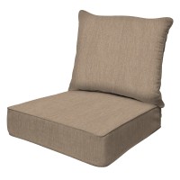 Honeycomb Outdoor Textured Solid Birch Tan Deep Seating Patio Cushion Set: Resilient Foam Filling, Weather Resistant And Stylish Set, Seat: 24
