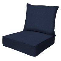 Honeycomb Outdoor Textured Solid Indigo Blue Deep Seating Patio Cushion Set: Resilient Foam Filling, Weather Resistant And Stylish Set, Seat: 24