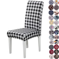 Lalluxy Stretchy Parson Chair Slipcovers For Dining Room Chair Seat Covers Chair Protectors For Party Pet Protection Universal Fit Soft Polyester (Set Of 4, Buffalo Check)