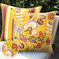 Phantoscope Pack Of 2 Outdoor Indoor Throw Decorative Pillow Cover Decorative Waterproof Striped Floral Patio Pillows Cushion Ca