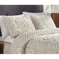 Better Trends chenille Bedspreads Set Twin Size Ardent collection Medallion Design in Beige Lightweight bedspreads 100 cott