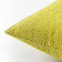 Emema Outdoor Waterproof Grass Green Pillow Covers 18X18 Inch Rustic Decorative Throw Pillow Covers Cushion Case Square For Pati