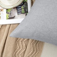 Emema Outdoor Waterproof Light Gray Pillow Covers 20X20 Inch Rustic Decorative Throw Pillow Covers Cushion Case Square For Patio