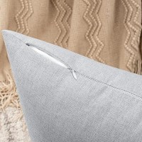 Emema Outdoor Waterproof Light Gray Pillow Covers 20X20 Inch Rustic Decorative Throw Pillow Covers Cushion Case Square For Patio