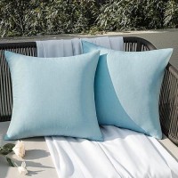 Emema Outdoor Waterproof Beige Pillow Covers 20X20 Inch Rustic Decorative Throw Pillow Covers Cushion Case Square For Patio Sofa