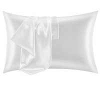 Cozylux Silk Satin Pillowcase For Hair And Skin Queen Set Of 2 Soft Pillow Cases Silky Microfiber Bed Pillow Covers Wrinkle Resistant With Envelope Closure(White  20 X 30 Inches)