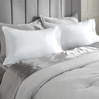 Cozylux Silk Satin Pillowcase For Hair And Skin King Set Of 2 Soft Pillow Cases Silky Microfiber Bed Pillow Covers Wrinkle Resistant With Envelope Closure(White  20 X 40 Inches)