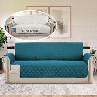 Hversailtex Reversible Quilted Sofa Cover Water Resistant Sofa Slipcover Washable Couch Cover With Non Slip Elastic Strap Furni