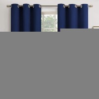 Youngstex Navy Blue Blackout Curtains 72 Inches Length For Bedroom Thermal Insulated With Grommet Room Darkening Window Drapes