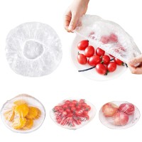 Barafat 120 Pieces Fresh Keeping Bags, Elastic Food Storage Covers, Stretchable Sealing Pe Bowl Covers With Elastic Edging, For Kitchen, Family Outdoor Picnic (Transparent)