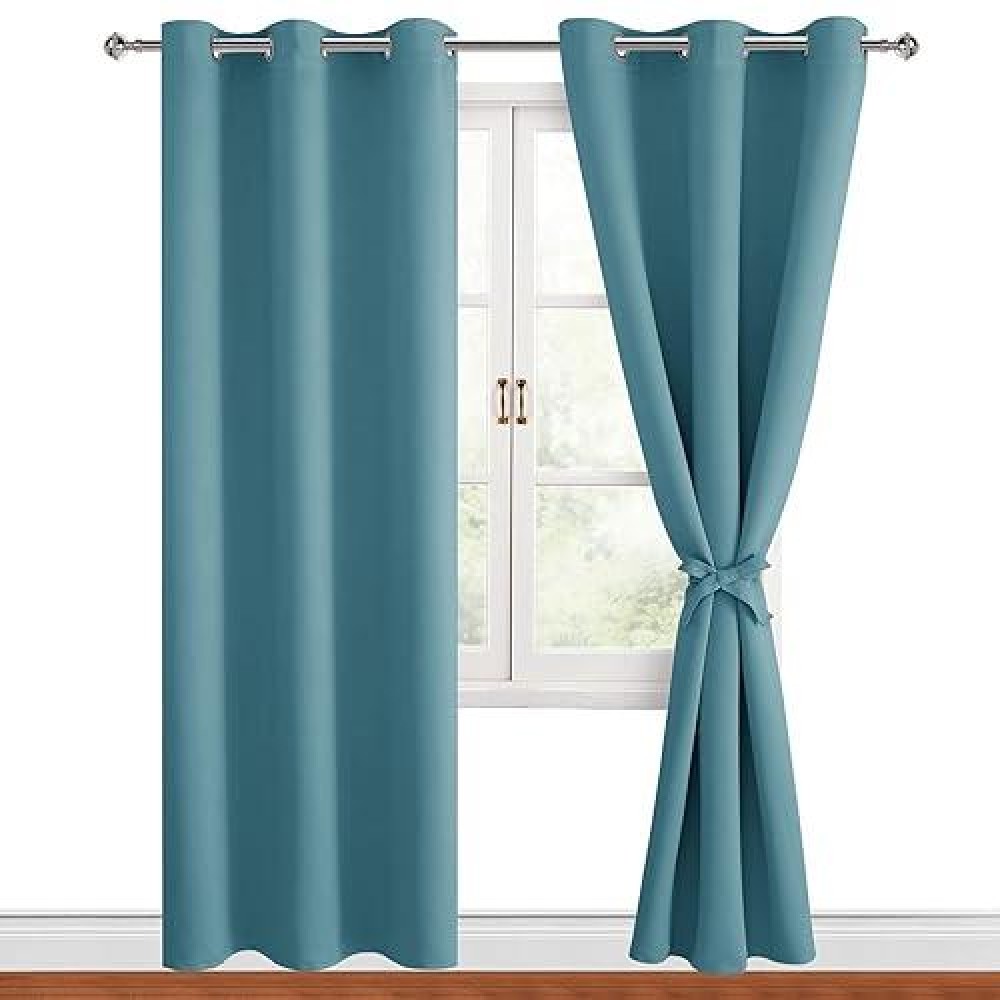 Hiasan Blackout Curtains For Bedroom 42 X 84 Inches Long Thermal Insulated Light Blocking Window Curtains For Living Room