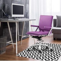 Deflecto Fashionmat Chair Mat, Black Diamond Design, Hard Floor And Flat Pile Carpet Use, Non-Studded Rectangle, 35