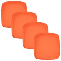 Flymei Outdoor Cushion Covers Replacement, Patio Loveseat Cushion Covers Only, Water Resistant Patio Cushion Slip Cover (24'' X 24'' X 4'' 4Pack, Orange)