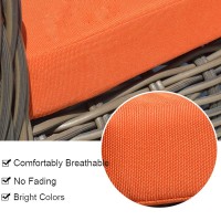 Flymei Outdoor Cushion Covers Replacement, Patio Loveseat Cushion Covers Only, Water Resistant Patio Cushion Slip Cover (24'' X 24'' X 4'' 4Pack, Orange)