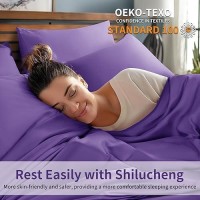 Shilucheng 6 Piece Full Sheet Sets Cooling Sheets Blend Rayon Derived From Bamboo Deep Pocket Up To 16 Breathable Soft B