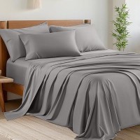 Shilucheng 6 Piece Full Sheet Sets Cooling Sheets Blend Rayon Derived From Bamboo Deep Pocket Up To 16 Breathable Soft B