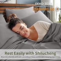 Shilucheng 6 Piece Full Sheet Sets Cooling Sheets Blend Rayon Derived From Bamboo Deep Pocket Up To 16 Breathable Soft B