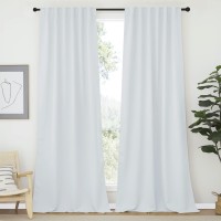 Nicetown Living Room Curtain Panels Cloud Grey Color W52 X L120 2 Pcs Back Tabrod Pocket Room Darkening Window Treatment