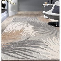 Rugshop Lucca Contemporary Floral Indoor/Outdoor Area Rug 5' X 7' Gray