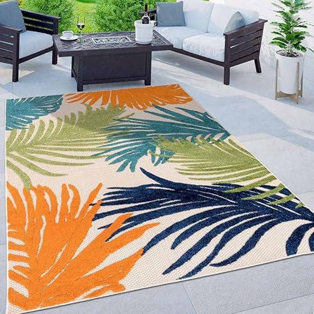 Rugshop Lucca Contemporary Floral Indoor/Outdoor Area Rug 7'10