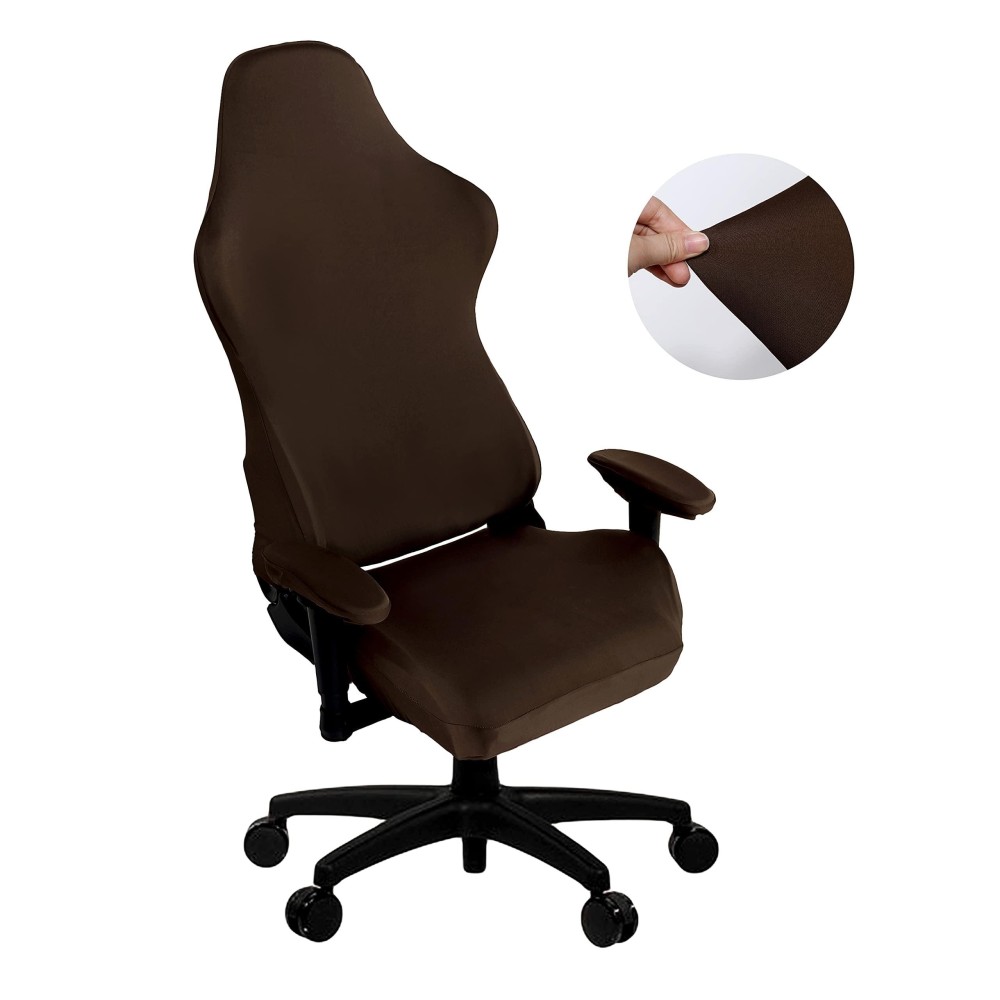 Saraflora Gaming Chair Covers Stretch Washable Computer Chair Slipcovers For Armchair, Swivel Chair, Gaming Chair,Computer Boss Chair (Brown, X-Large)