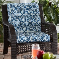 Greendale Home Fashions Outdoor 44 X 22-Inch High Back Chair Cushion, Set Of 1, Indigo