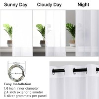 Hiasan White Sheer Curtains For Bedroom Tiebacks Grommet Light Filtering Lightweight Voile Window Curtains For Living Room Ki