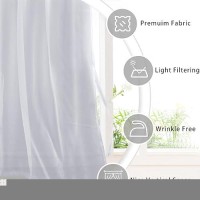 Hiasan Grey Sheer Curtains With Tiebacks Light Filtering Airy Voile Textured Drapes Lightweight Grommet Window Curtains For Bed