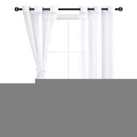 Hiasan White Sheer Curtains 63 Inches Long With Tiebacks Light Filtering Voile Textured Drapes Lightweight Grommet Window Curta