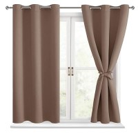 Hiasan Short Blackout Curtains For Bedroom Thermal Insulated Light Blocking Window Curtains For Living Room 2 Drape Panels