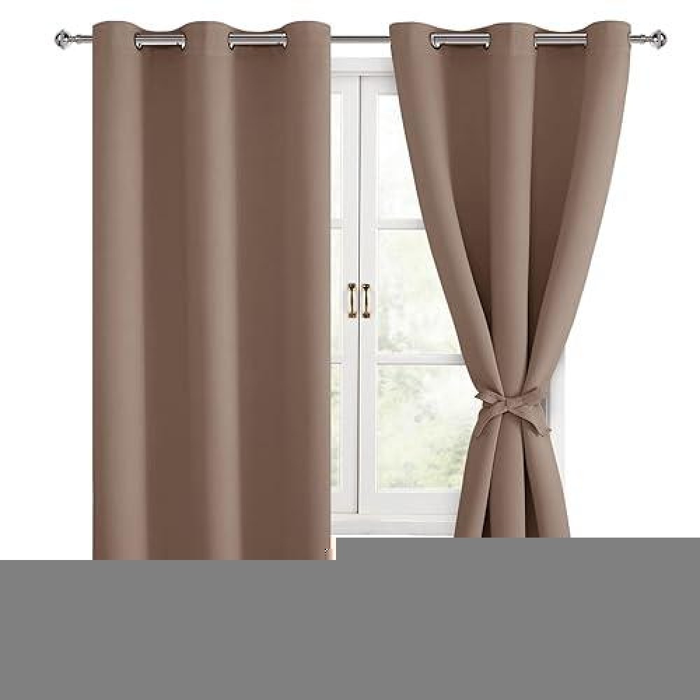 Hiasan Blackout Curtains For Bedroom 42 X 63 Inches Length Thermal Insulated Light Blocking Window Curtains For Living Room