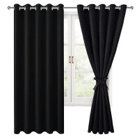 Hiasan Blackout Curtains For Bedroom 60 X 63 Inches Length Thermal Insulated Noise Reducing Window Curtains For Living Room