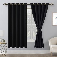 Hiasan Blackout Curtains For Bedroom 60 X 63 Inches Length Thermal Insulated Noise Reducing Window Curtains For Living Room