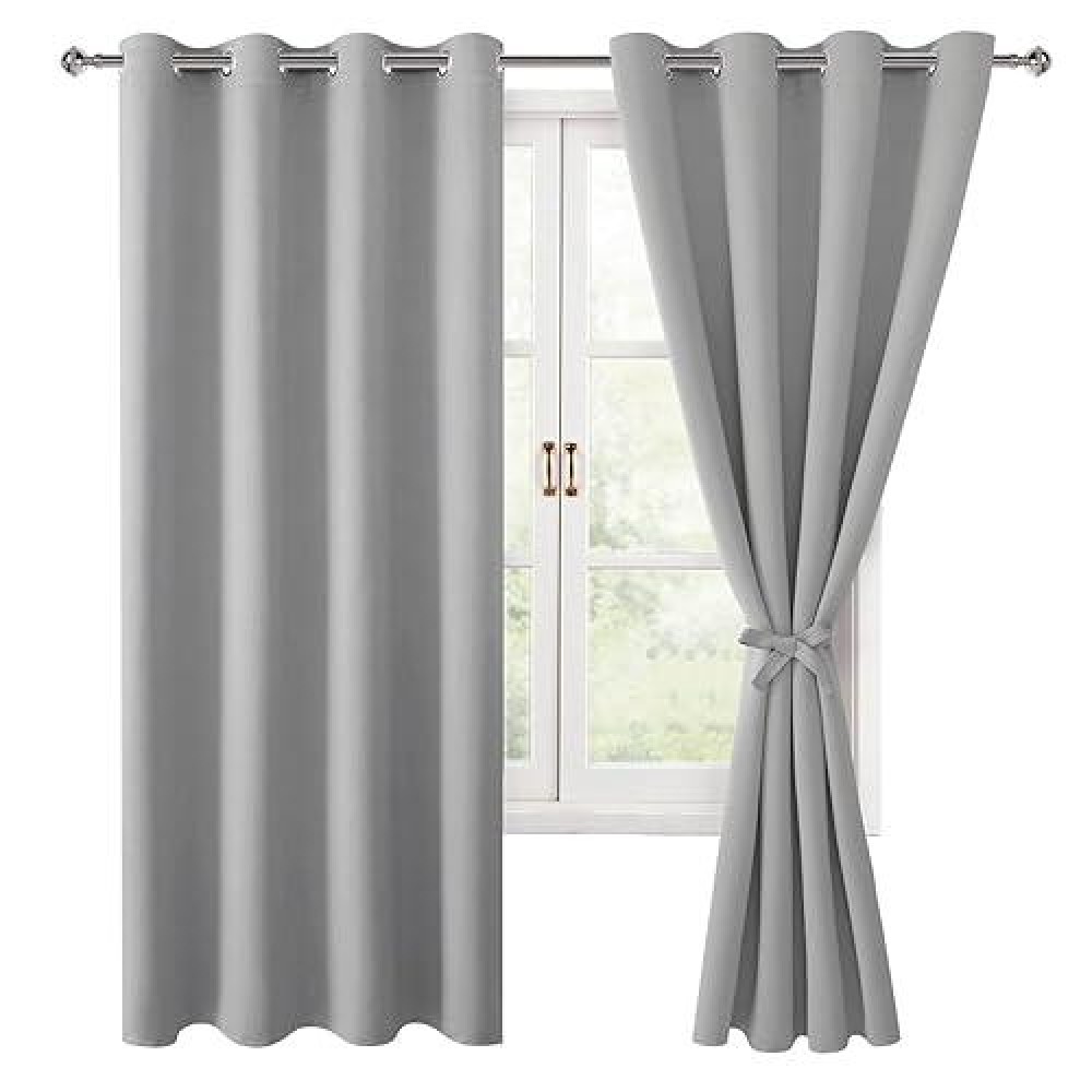 Hiasan Blackout Curtains For Bedroom 52 X 63 Inches Length Thermal Insulated Light Blocking Window Curtains For Living Room