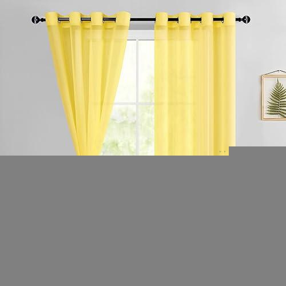 Hiasan Sheer Curtains For Living Room With Tiebacks Grommet Top Light Filtering Airy Voile Drapes Lightweight Window Curtains F