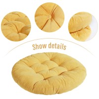 Tiita Floor Pillows Cushions Round Chair Cushion Outdoor Seat Pads For Sitting Meditation Yoga Living Room Sofa Balcony 22X22 Inch, Yellow